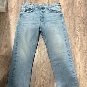 MOTHER Women’s The Tomcat Flood High-Rise Jeans sz 32 (big hair dont care)